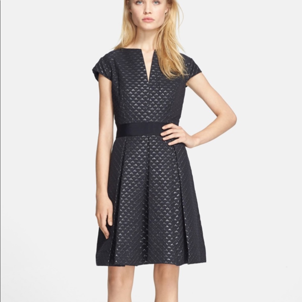 Carice Metallic Jacquard Cap Sleeve Dress